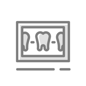 Dental X-ray displayed on a screen.