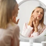 beautiful lady Worried about acne