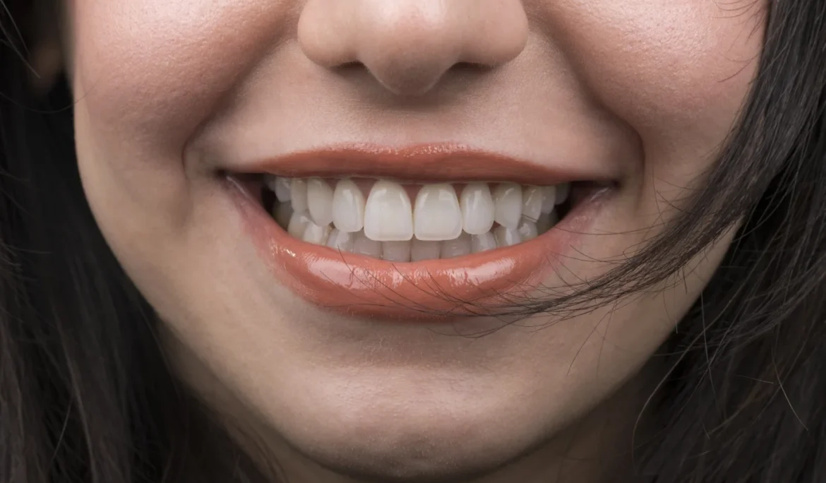 Girl with perfect white teeth