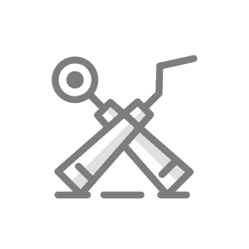 Crossed dental tools, representing dental procedures.