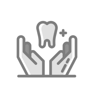 Hands holding a tooth, representing dental care.